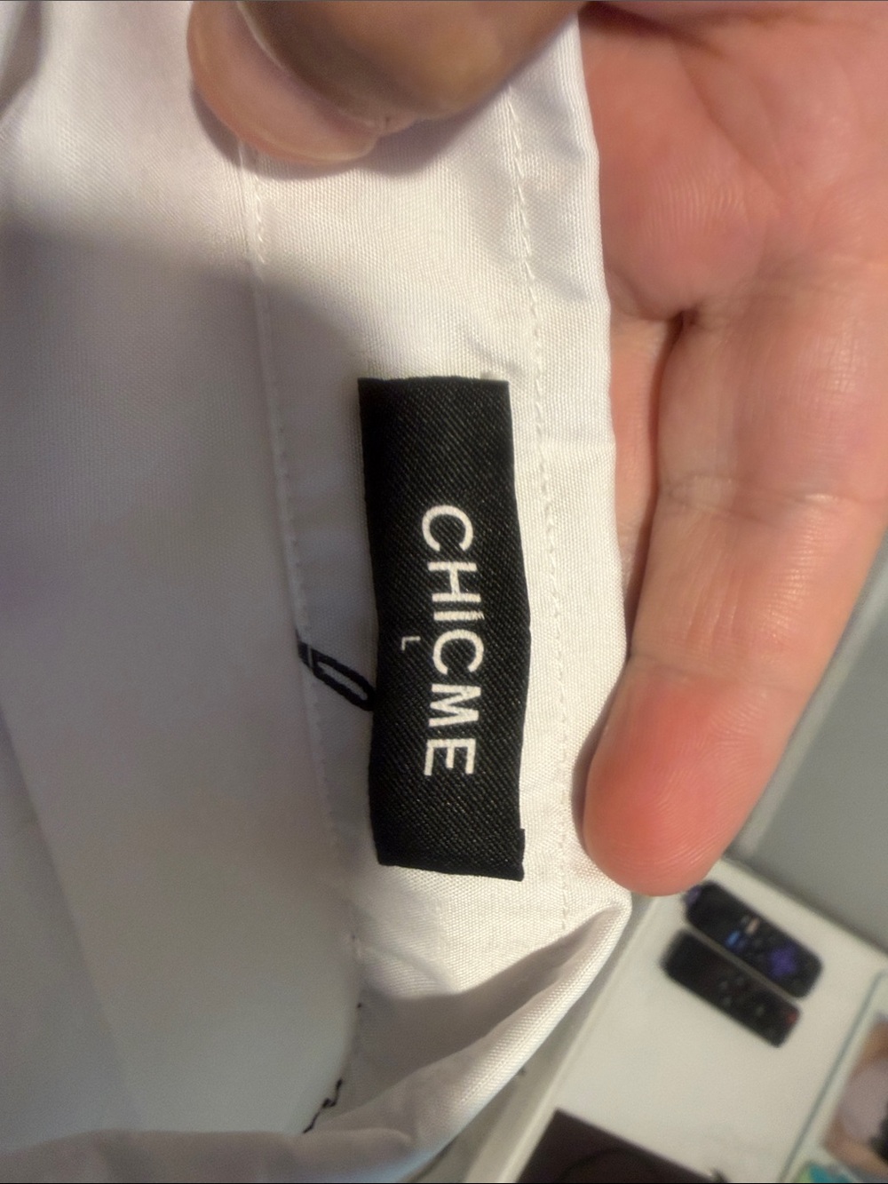 Script-Print White Button-Down Shirt - Picture 2 of 3
